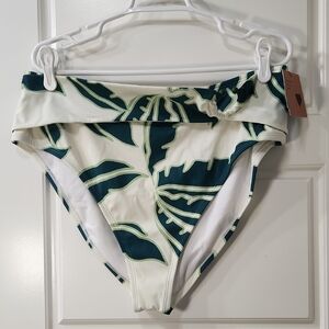 Shade & Shore Teal Leaf Bikini Bottom